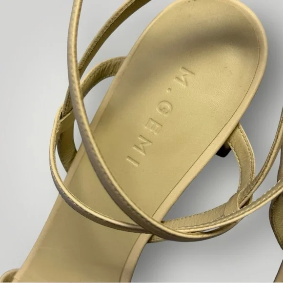 M. GEMI‎ The Caterina flared Heel Sandal Sz 41 Tan - Picture 5 of 9